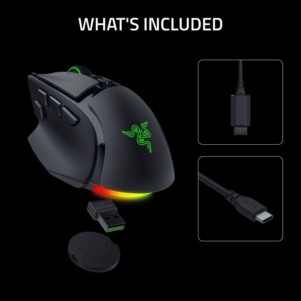 Razer Basilisk V4 Pro Wireless Gaming Mouse, 200 Hr Battery Life, Black