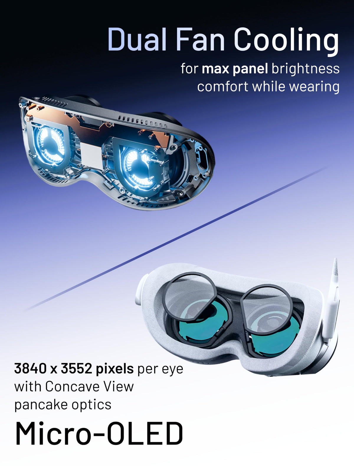 Pimax Dream Air Slam VR Headset-3840 x 3552 Per Eye, 110° FOV with Pimax's ConcaveView Optics, Virtual Reality PC VR Headset + with Controllers
