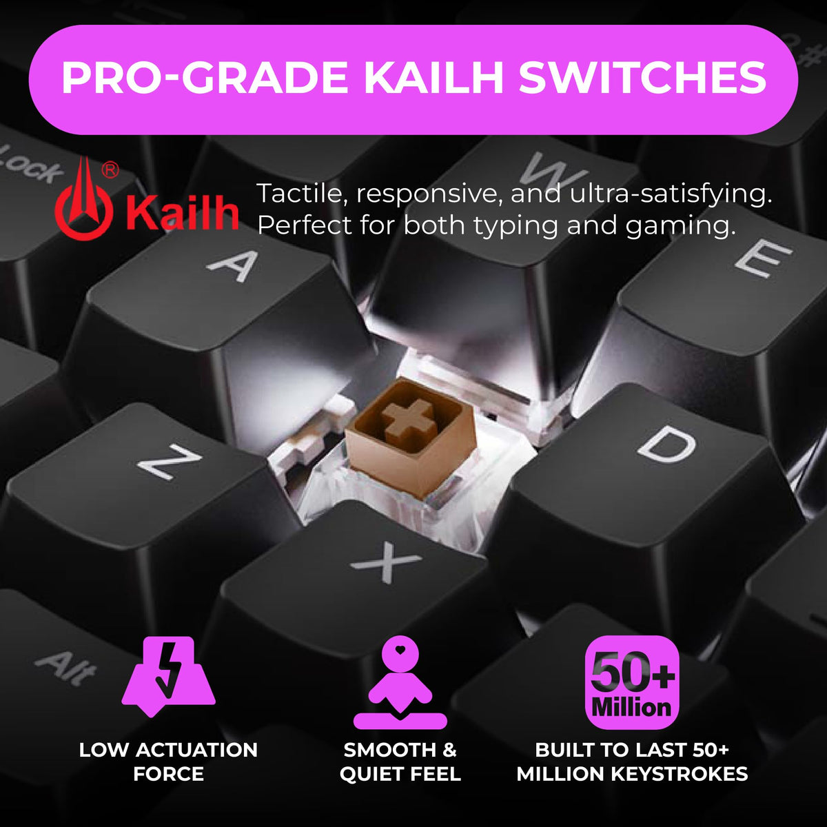 Cloud Nine C989M Ergonomic Mechanical Keyboard for PC - Kailh Tactile Brown Switches - RGB Light Up LED Backlit with USB - Ergo Split Key Board with Macro
