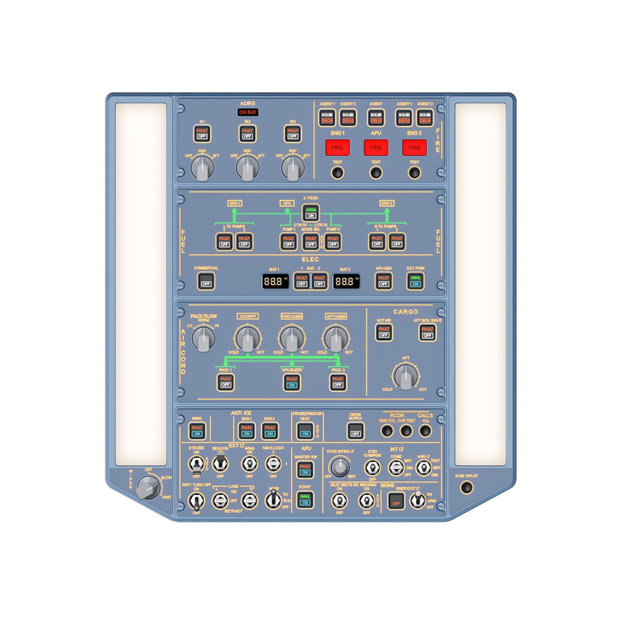 WINGFLEXSIM Flight Simulator A320 Overhead Panel Featuring IRS & Lighting Panels, Overhead Simulation Designed for PC Flight Sim Platforms, Delivering Professional-Level Simulation