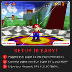 Super 64 | HD Adapter for N64 Console | HDMI Converter for Nintendo 64 HDTV