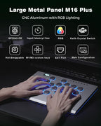 ONEED Haute42 Leverless Controller M16 Plus Grey-Aluminum Leverless Arcade Stick for PC/PS3/PS4/Switch Game,Crystal Low-Profile Switch Arcade Stick Support Hot Swap & SOCD