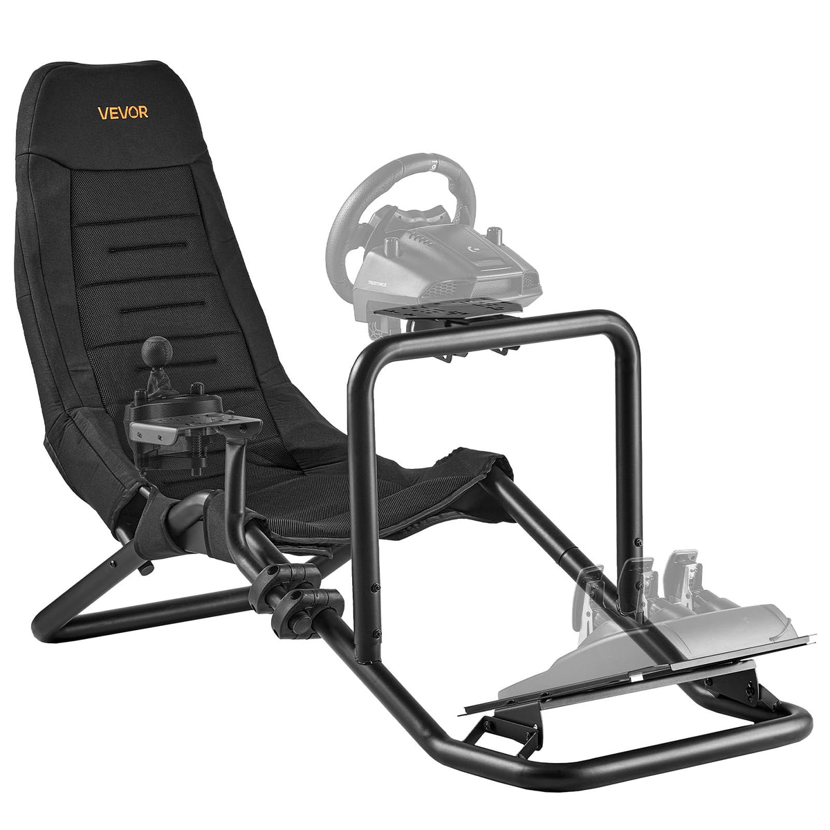 VEVOR Racing Wheel Stand, Heavy-Duty Simulator Cockpit Steering Wheel Stand, Fit Logitech G25, G27, G29, G920, G923, Thrustmaster T300RS, TX F458, T500RS, T3PA-PRO (F1/GT) and CSR Pedals