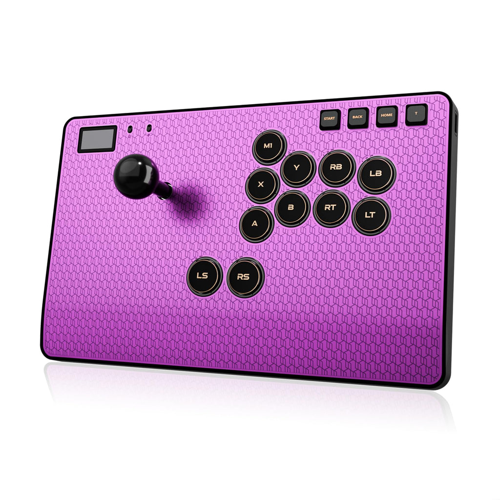 Leverless Controller Arcade Stick: Magnetic Arcade Stick CAS with RGB ,Premium Aluminum Haute42 CAS Fightstick for PC/PS3/PS4/Switch Game with Lock Button Support Hot Swap & SOCD (Purple)