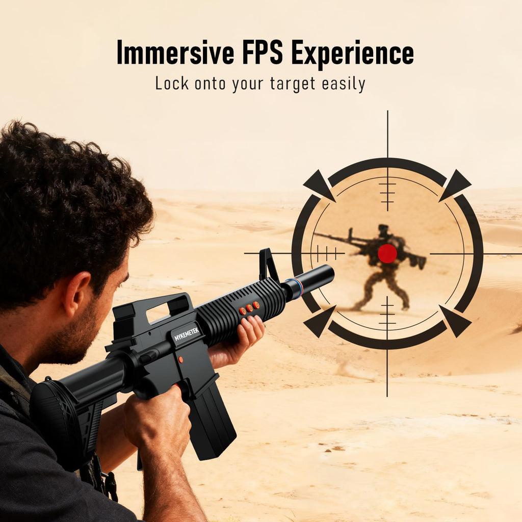 MYKEMETEK Professional FPS Motion Controller Compatible for PS4 - Precision Aiming, Immersive Gunfight Experience, Authentic Feedback, 10-Hr Runtime, 2.4 GHz Wireless, Supports ALL FPS Games like Call of Duty and Battlefield