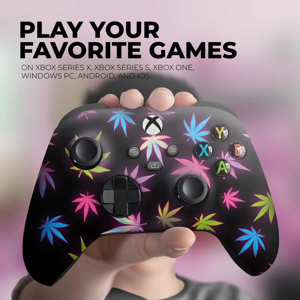 Neon Weed Glow Modded Custom X-box Controller Wireless for X-box Series X/S