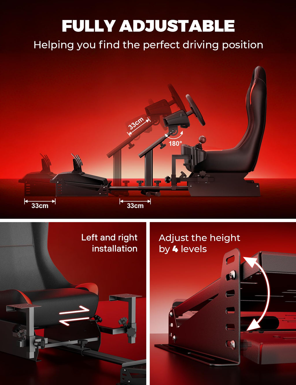 Racing Simulator Cockpit, Foldable for Logitech, PS5/PS4/Xbox/PC
