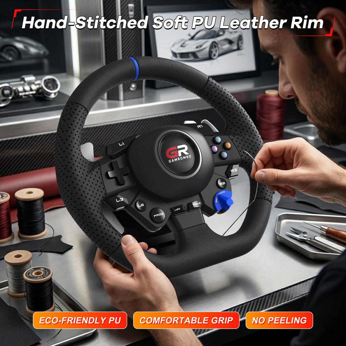 Gamrombo 11in Racing Wheel Set for PS5/PS4/PC