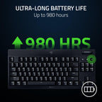 Razer BlackWidow V4 Low Profile TKL HyperSpeed Wireless Gaming Keyboard: Yellow Mechanical Switches - 2.4GHz Wireless & Bluetooth - Multi-Function Roller - 3 Control Buttons - Long Battery Life