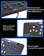 Leverless Controller Arcade Stick: Arcade Stick X Series with Ambient RGB & Tournament Lock Switch, Low Profile X1 with Wind Engine Switches ,Leverless Controller for Switch, PC,PS4