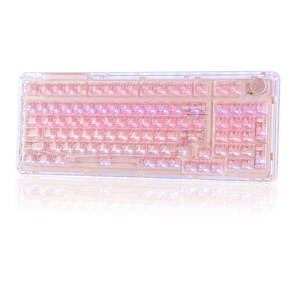 KiiBoom Phantom 98 Crystal Mechanical Gaming Keyboard, Shine Through Keycap
