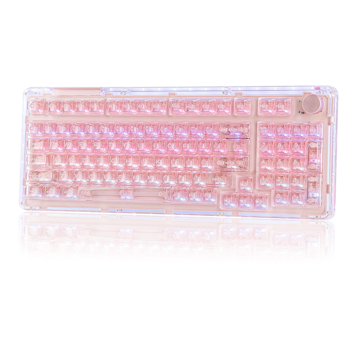 KiiBoom Phantom 98 Crystal Mechanical Gaming Keyboard, Shine Through Keycap