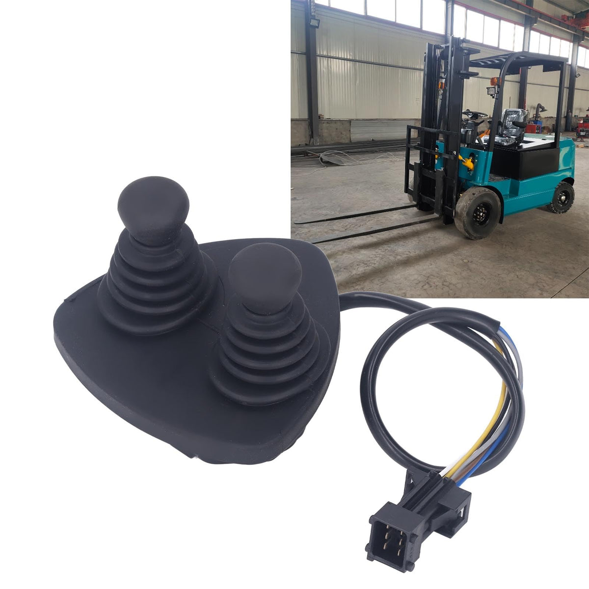 Forklift Joystick Controller 7919040043, Double Handle Control Unit Replacement for Linde E25 E30 E16 E18 E20, Aluminum Alloy Forklift Control Handle for Industrial Machinery
