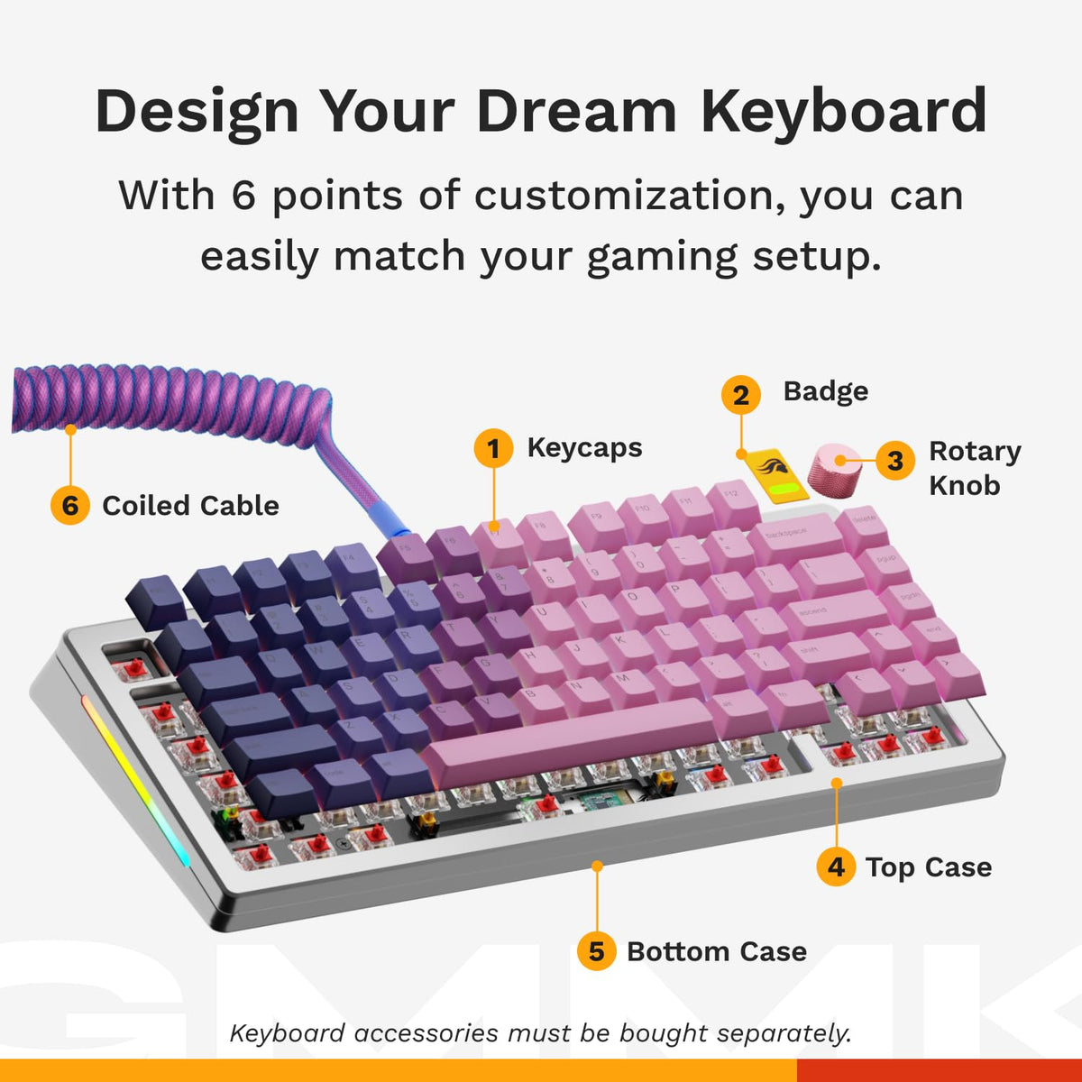 GLORIOUS Gaming - GMMK 3 PRO HE: Wireless Gaming Keyboard Rapid Trigger, Hall Effect, Aluminum Body, 8K Polling Rate, Hotswap MX & Magnetic Switches, Adjustable Actuation, ANSI 75% Tenkeyless (Black)