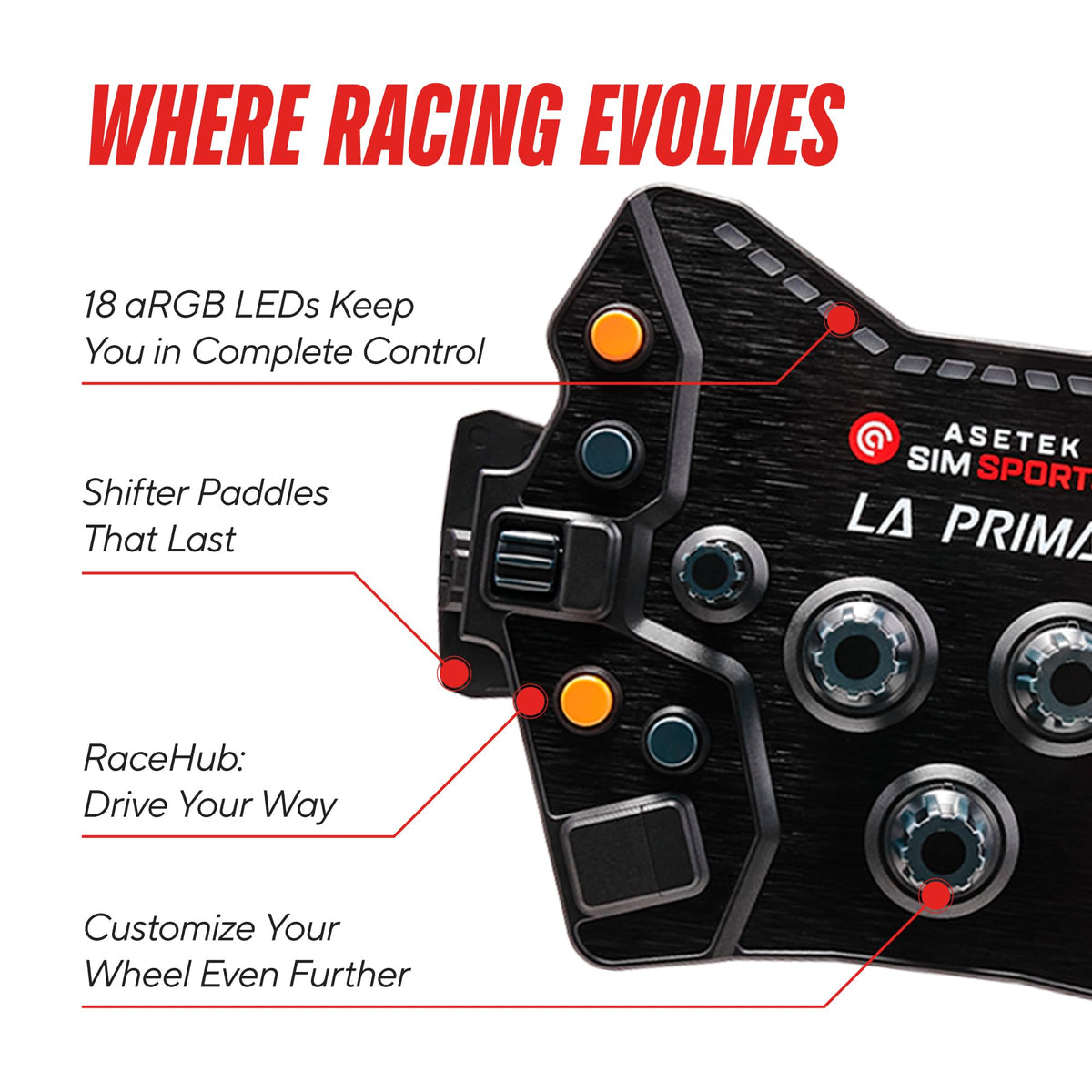 Asetek La Prima GT Button Box Control Panel Sim Racing PC