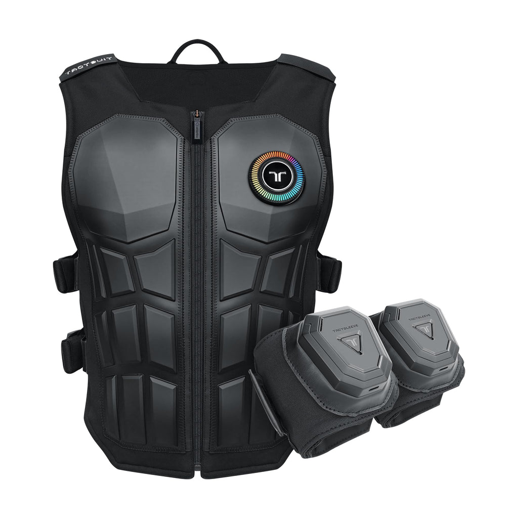FPS Bundle | TactSuit Pro & TactSleeve for VR & PC Gaming | Sim Racing, Music