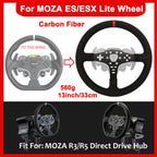 Replace 13 inch lightweight Suede/Leather Steering Wheel Replace Panel For MOZA R5/R3/ES/ESX Bundle Gaming Racing Wheel (With full Suede)