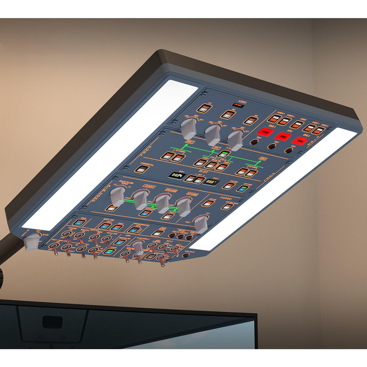 WINGFLEXSIM Flight Simulator A320 Overhead Panel Featuring IRS & Lighting Panels, Overhead Simulation Designed for PC Flight Sim Platforms, Delivering Professional-Level Simulation