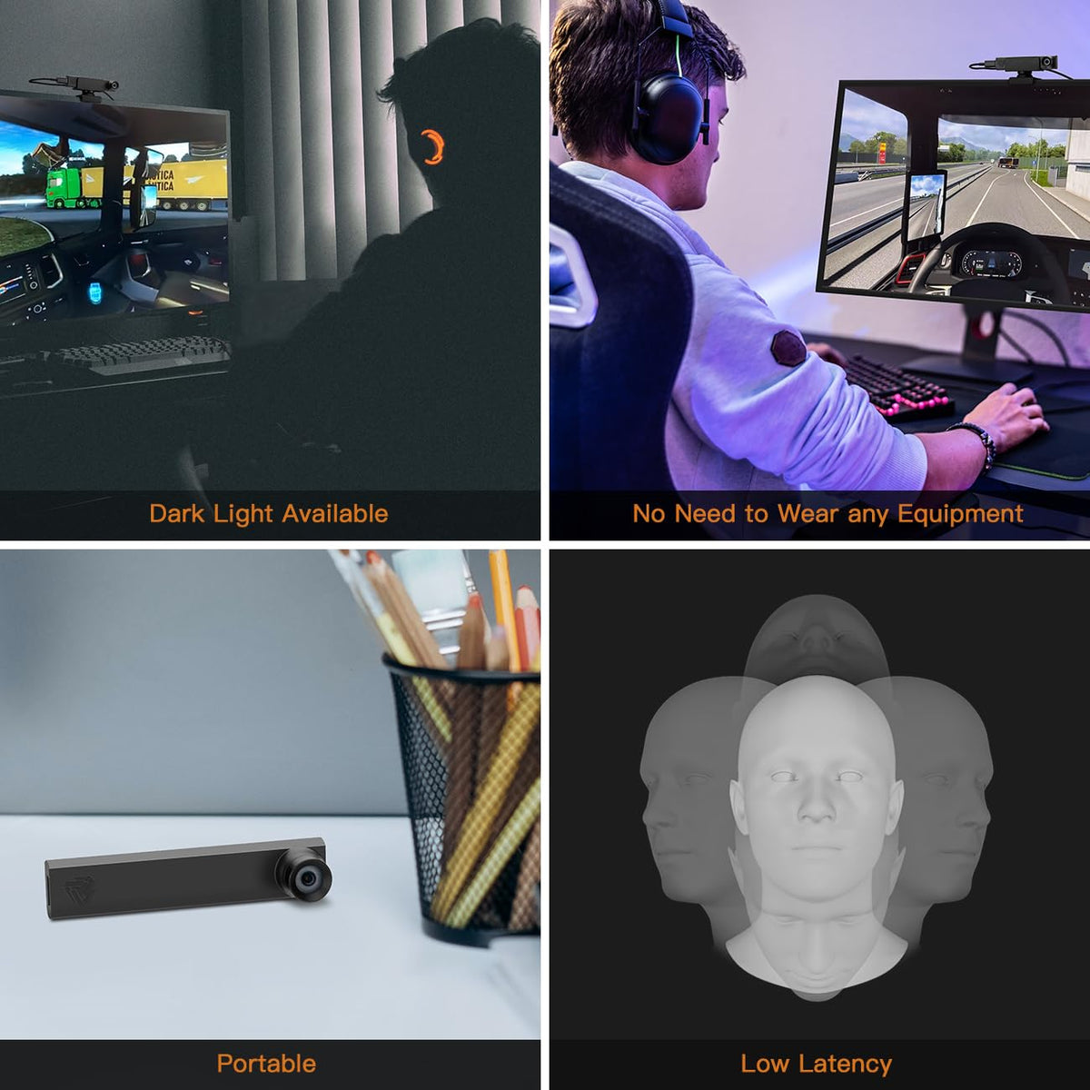 MiYee Head Tracking System for AimxyZ with 6DoF tracking technology Head Tracking Simulation Racing Game Sensor for PC Gaming Easy Installation, No Need to Wear any Equipment