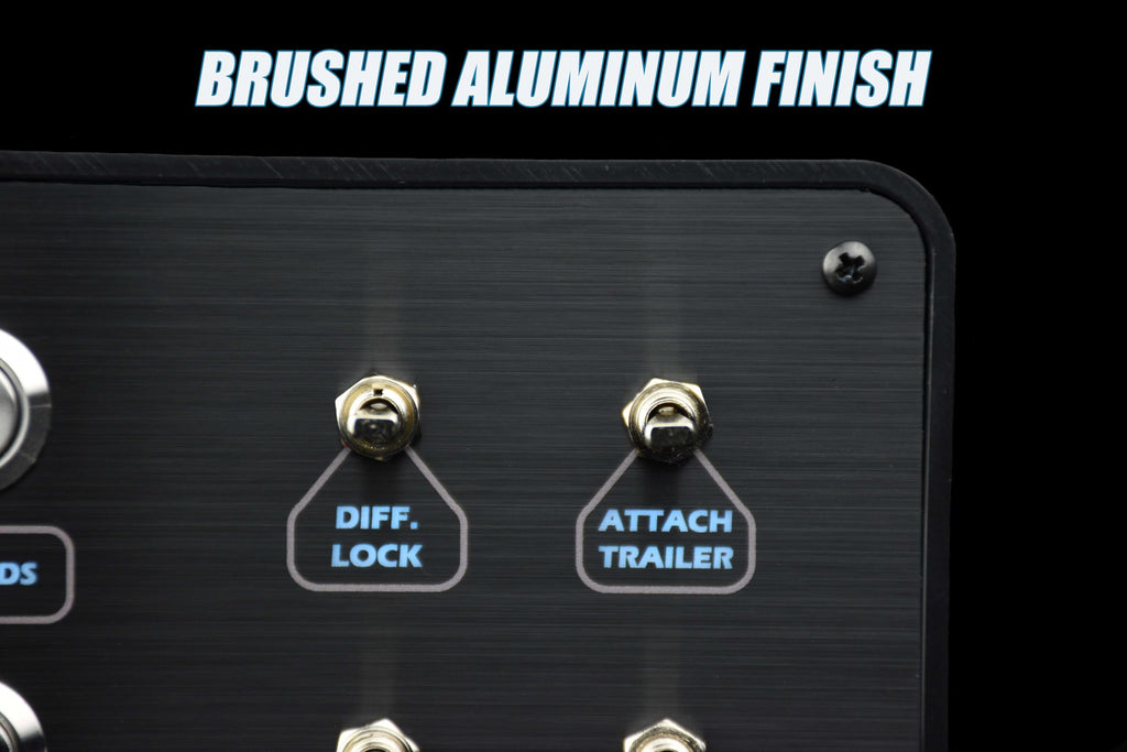 Sim-Panel Classic 2 Button Box for ATS/ETS2 (American Truck Simulator/Euro Truck Simulator) (Premium Black Brush Aluminum Finish)