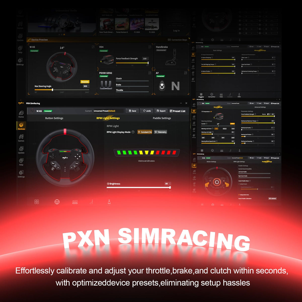 PXN VD4 Direct Drive Sim Racing Wheel Bundle for PC