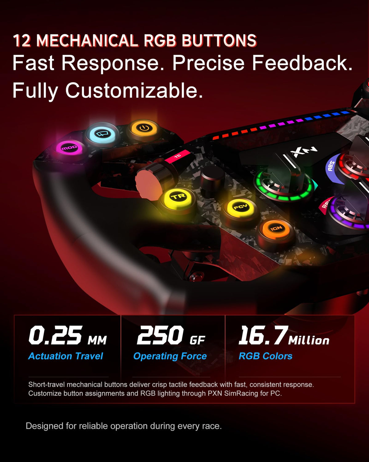 PXN GT ONE Sim Racing Steering Wheel Rim
