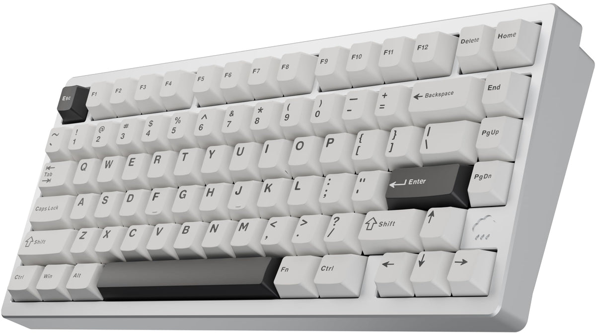 KEEBMONKEY WOBKEY Rainy 75 CNC Aluminum HMX/JWK/Cocoa Switches Triple-Mode Connectivity Mechanical Keyboard with Superior Acoustics, RGB/FR4/Silver SUS304/7000mAh/Cocoa Switch (Pro - Black)