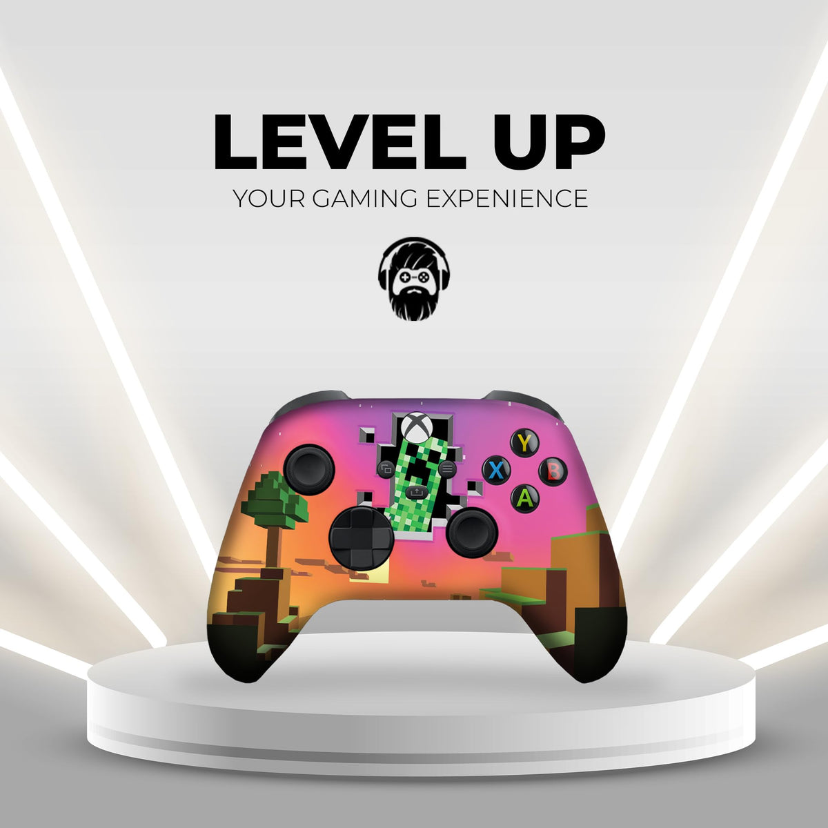 MineCrafft World Video Game Modded Custom X-box Controller Wireless