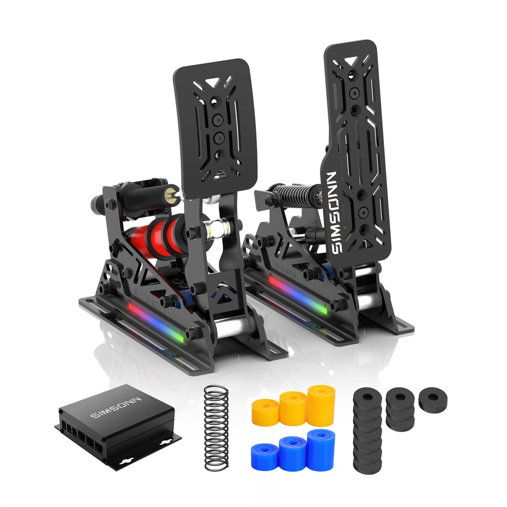 SIMSONN PRO X Ultra Sim Racing Pedals PC Racing Simulator Load Cell HE Hydraulic Pedals Support Haptic Reactor (PRO X Ultra P3-H3)