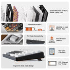 MCHOSE UT98 Wireless Mechanical Keyboard Compact Silent Gaming Keyboard with Knob Tri-Mode Connection Hot Swappable Custom Creamy Keyboard Gasket Structure Pre-lubed Linear Switches RGB Classic Silent