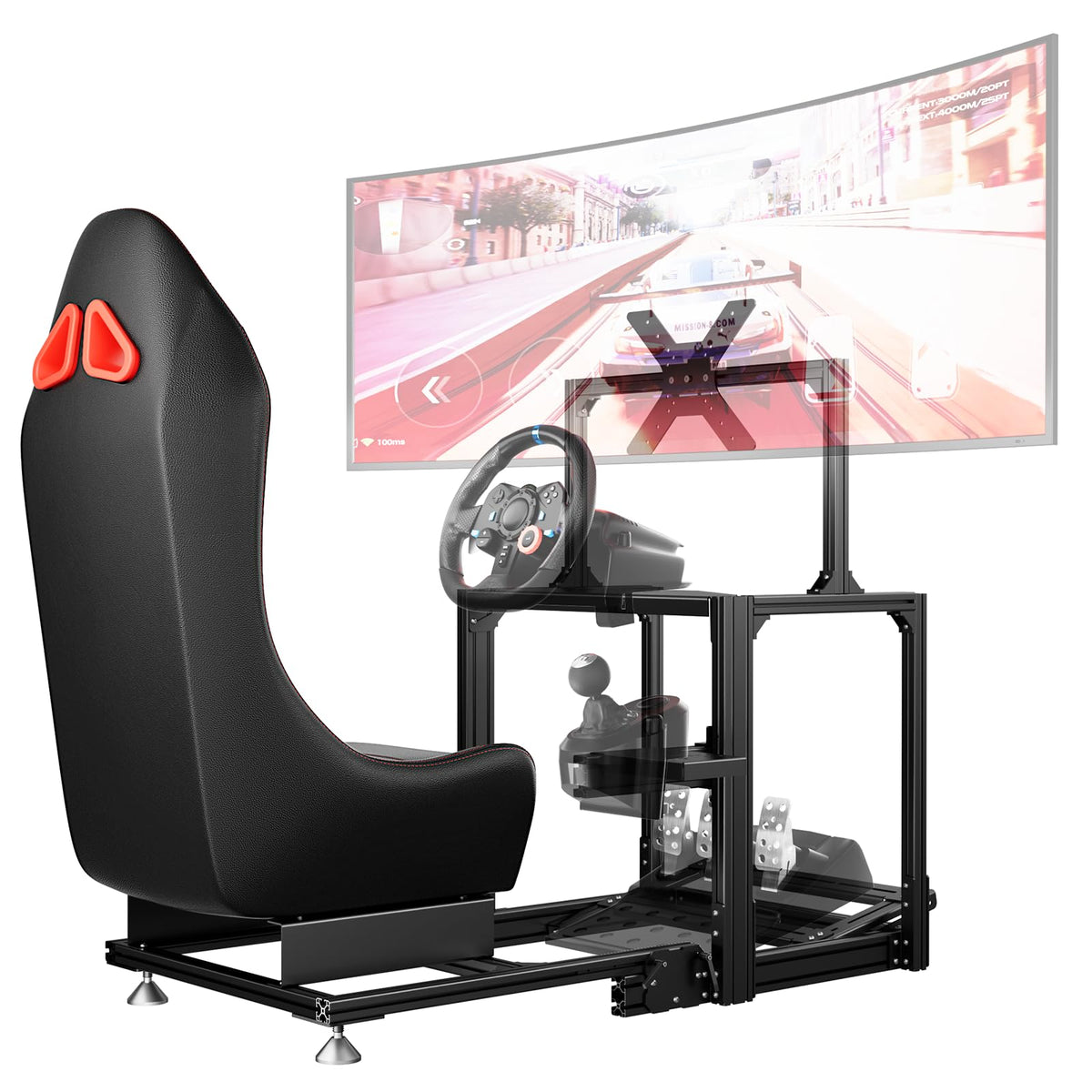 DIWANGUS Stable Racing Simulator Cockpit for Logitech, Thrustmaster, MOZA