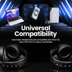HAYMAKER Noise Cancelling Bluetooth Gaming Headphones - Dirac 3D Surround with 30+ Hr Battery, Touch Controls and RGB - Gaming Headsets for PS5, Xbox, PC, Switch & Mobile