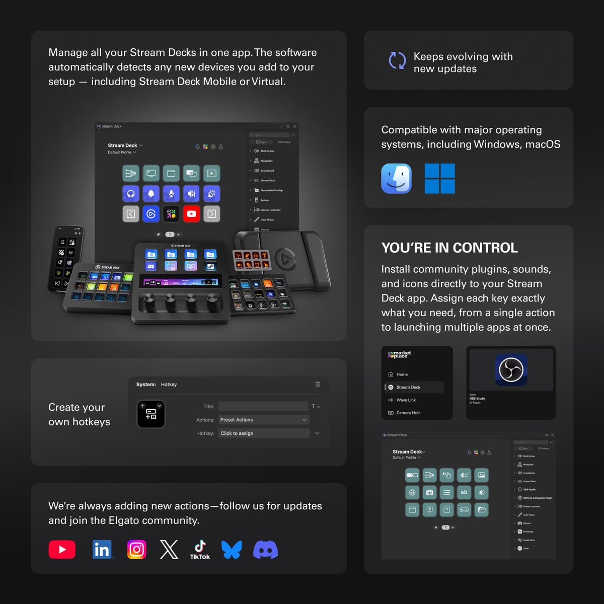 Elgato Stream Deck XL Advanced Studio Controller, 32 Keys