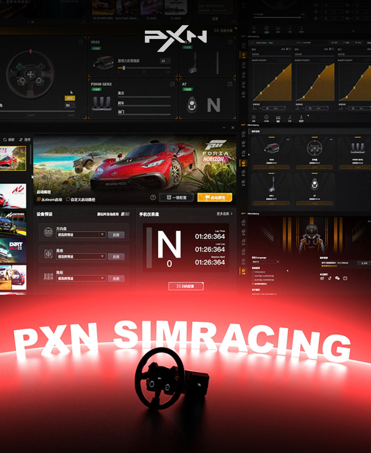 PXN VD4 Direct Drive Racing Wheel Bundle, 4Nm Force Feedback, for Windows