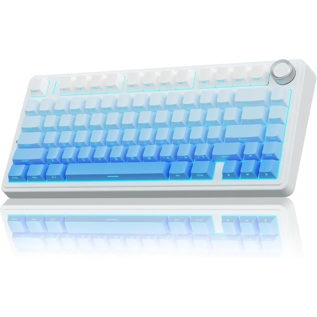 AULA F75 Gasket Mechanical Keyboard, 75% Wireless Hot Swappable Gaming Keyboard with Five-Layer Padding&Knob, Bluetooth/2.4GHz/USB-C, RGB Light. (Blue)