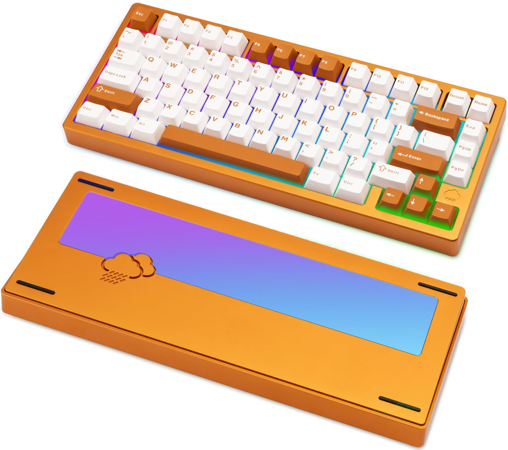 KEEBMONKEY WOBKEY Rainy 75 CNC Aluminum HMX/JWK/Cocoa Switches Triple-Mode Connectivity Mechanical Keyboard with Superior Acoustics, RGB/FR4/Silver SUS304/7000mAh/Cocoa Switch (Pro - Black)
