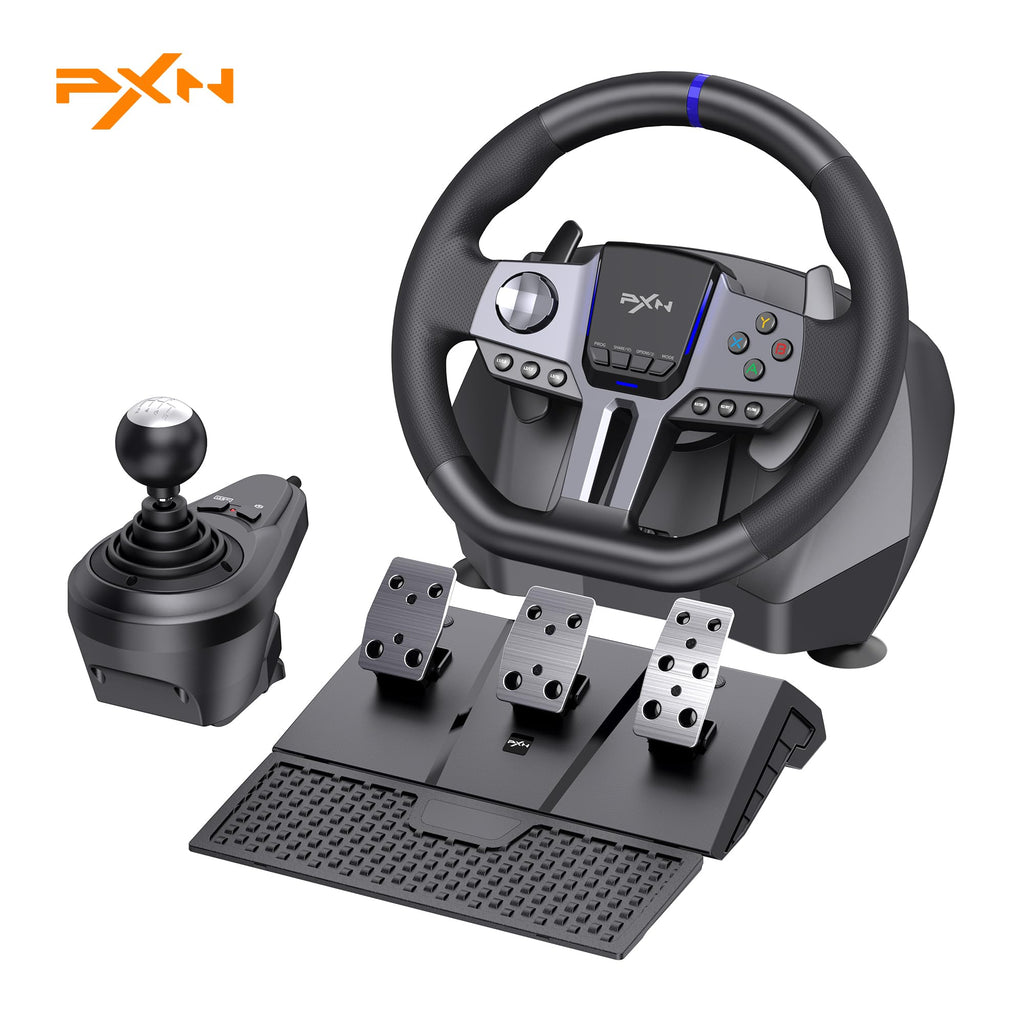 PXN V9 Gen2 Racing Wheel - Steering Wheel Driving Wheel 270°/ 900° Degree Vibration Gaming Steering Wheel with Shifter and Pedal for PC, PS3, PS4, Xbox Series X|S, Xbox One