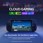 OnePro Cloud Handheld Portable Remote Play Gaming Console, For Xbox Cloud Gaming, NVIDIA GeForce NOW, Playstation, PC, Long-Battery Life, 7" 1080P Touchscreen, Lightweight Retro Game Handheld - 64G (Black Transparent)