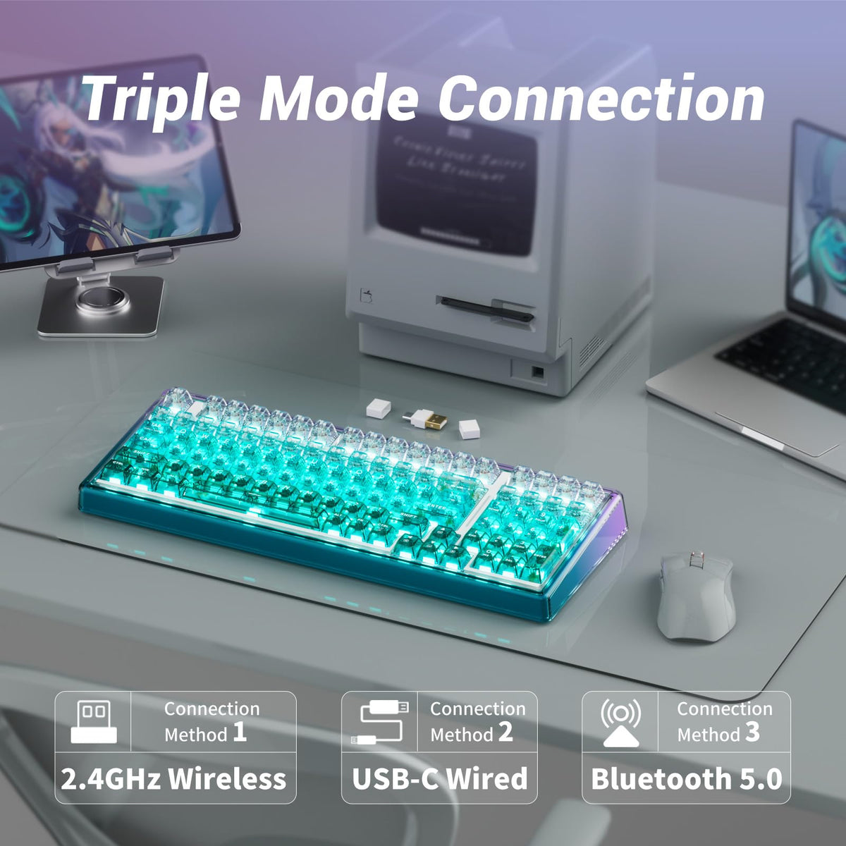 Base99 Wireless Gaming Mechanical Keyboard - Cosmic Violet