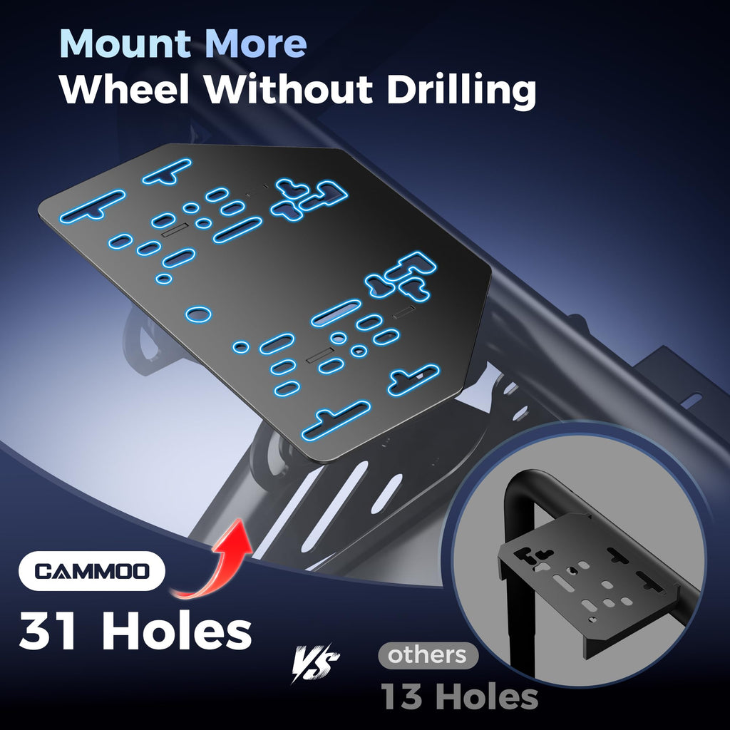 CAMMOO High Compatible Sim Racing Cockpit with Monitor Mount Fits Handbrake