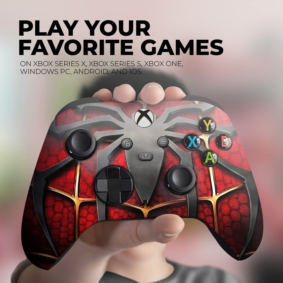 Spiider-Man Red Superhero Modded Custom X-box Controller Wireless