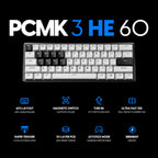 Pulsar Gaming Gears PCMK3HE Gaming Keyboard, 60%, ANSI, White