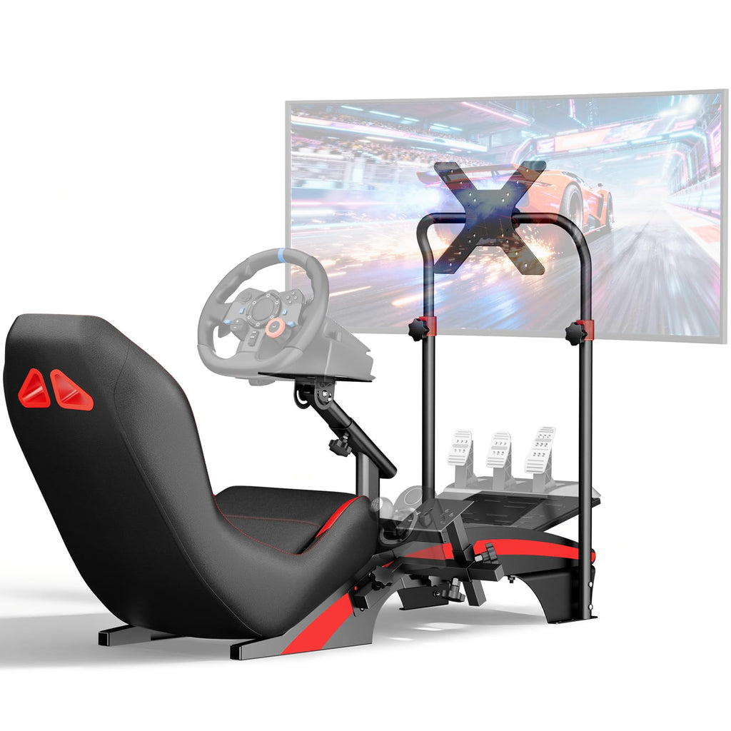 DIWANGUS Racing Simulator Cockpit with Formula-Style Seat & Monitor Mount