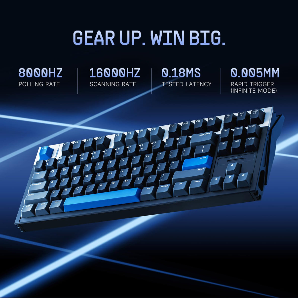 IQUNIX EZ80 Hall Effect Gaming Keyboard Wired, 75% Magnetic Keyboard with Rapid Trigger, RGB Backlit Hot-Swappable Linear Switches, Aircraft-Grade Aluminum Body (Magnetic Jade Pro)