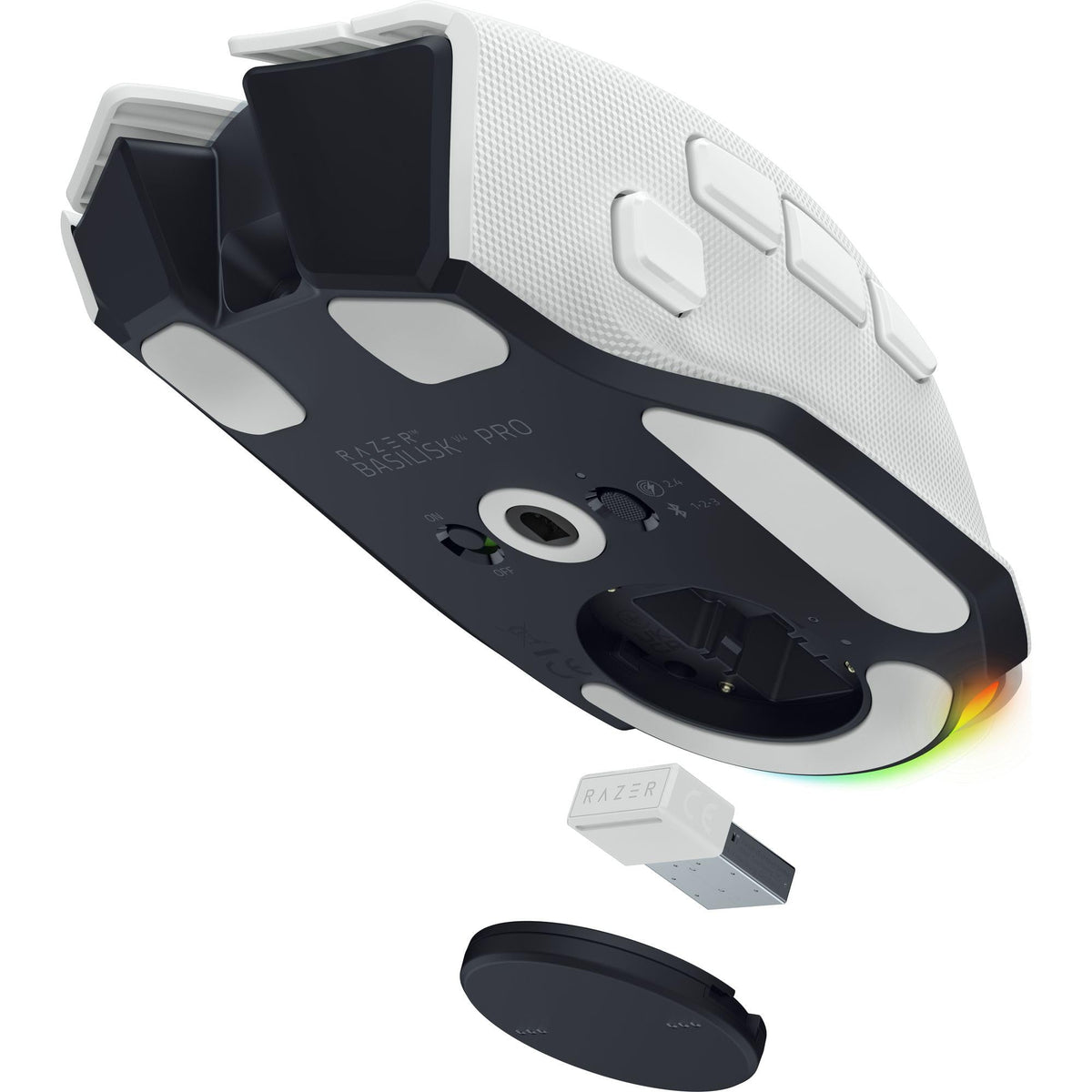 Razer Basilisk V4 Pro Wireless Gaming Mouse, 200 Hr Battery Life, White