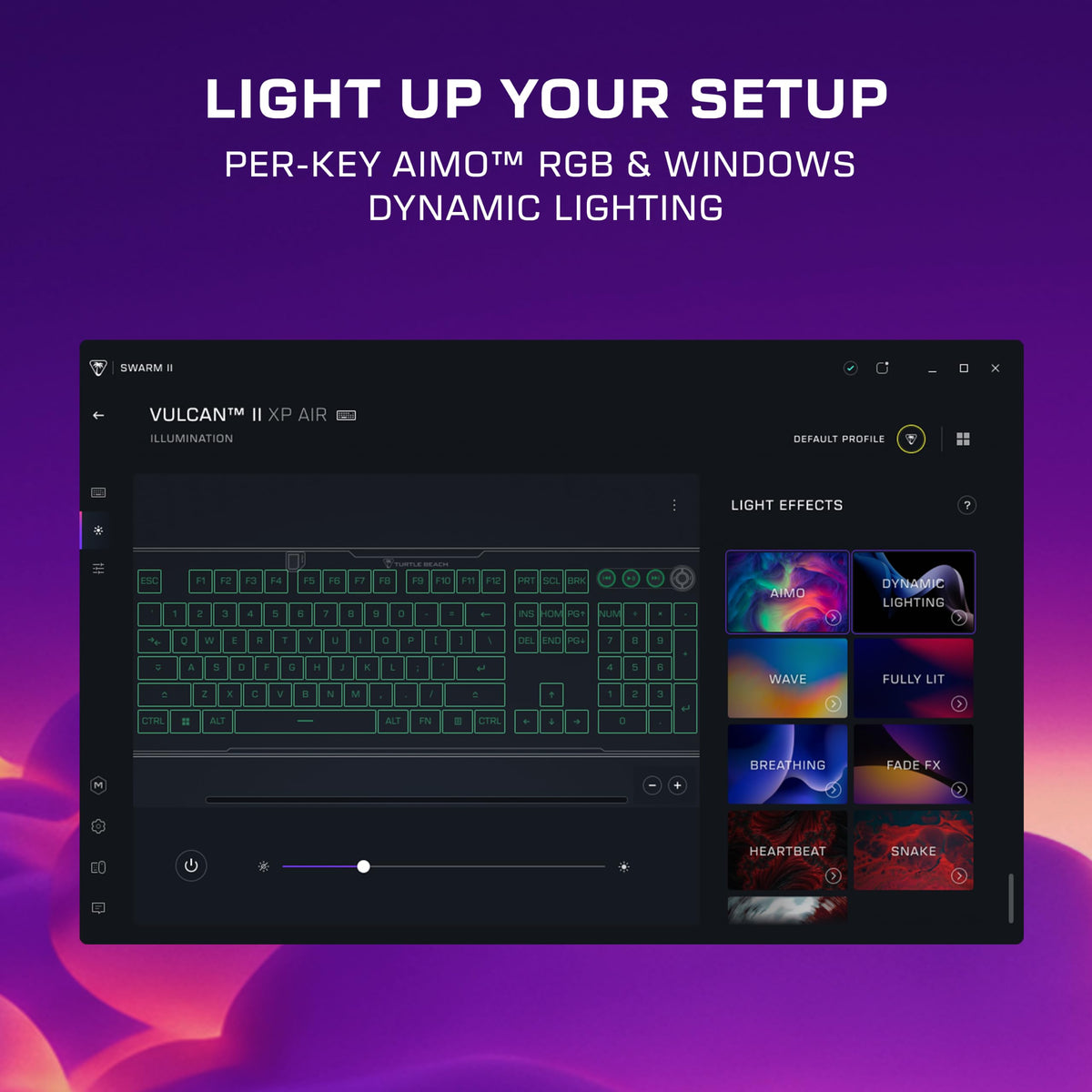 Turtle Beach Vulcan II XP Air Wireless Full-Size Mechanical RGB Gaming Keyboard - 2.4GHz Wireless, Bluetooth, AirTrack Gesture Sensor, Hot-Swappable Linear Switches, 2,000-Hour Battery - Black
