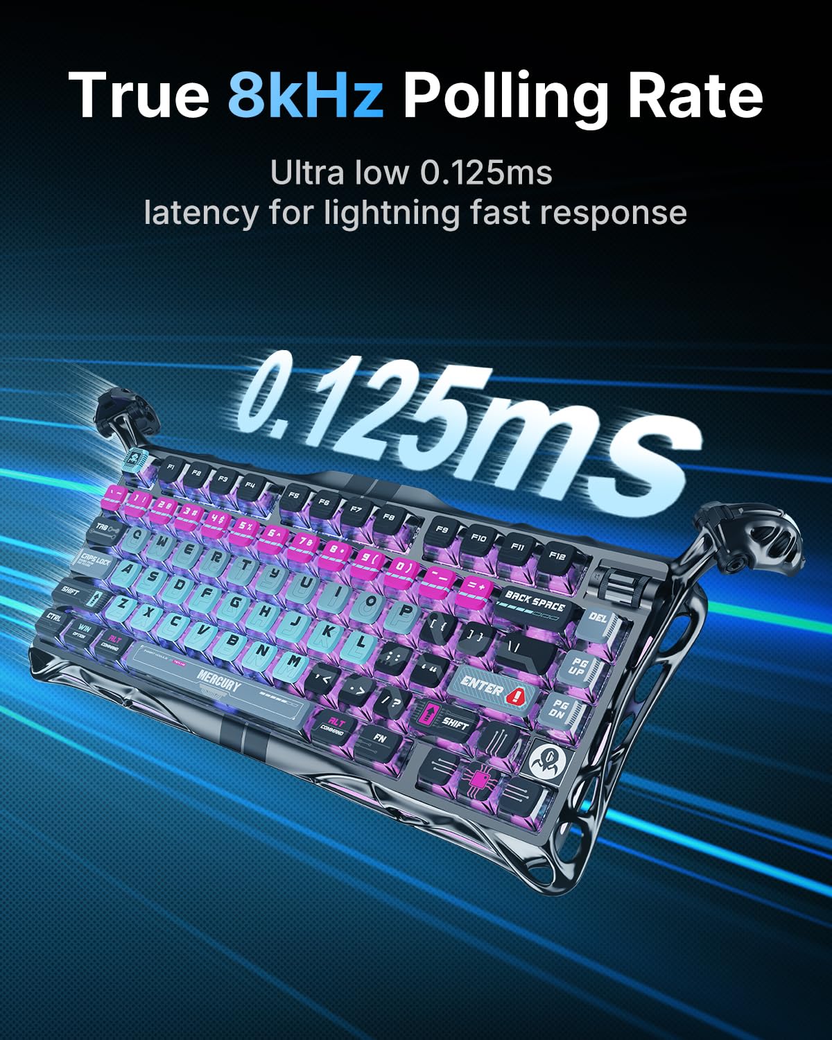 GravaStar Mercury V75 Pro Hall Effect Gaming Keyboard, 75% Wired