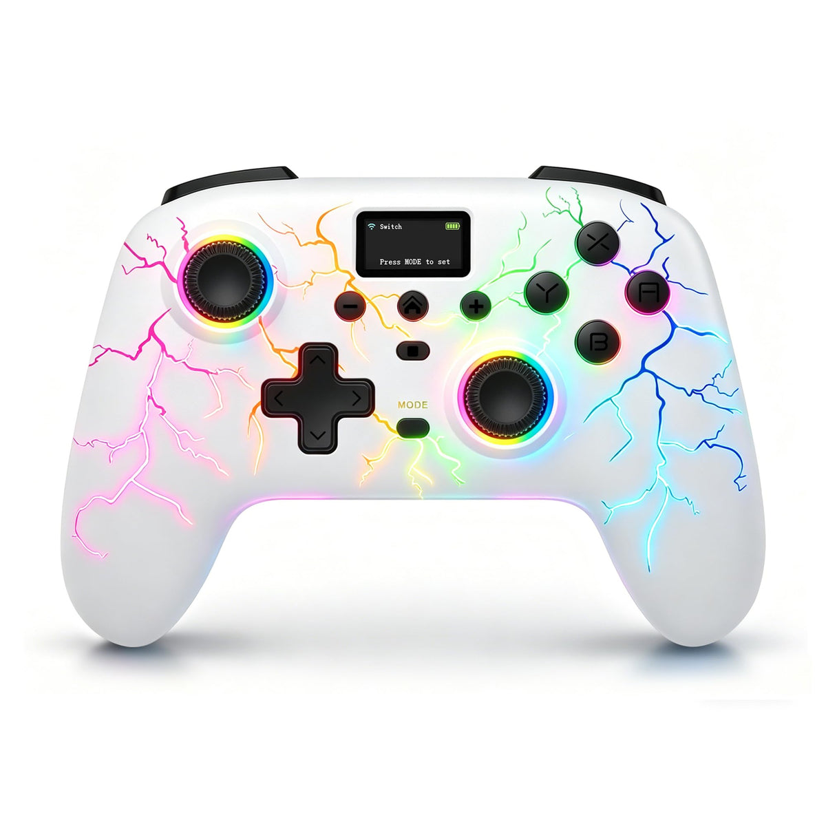Morostron Interactive Screen Wireless Gaming Controller for PC/Switch/Switch 2/iOS/Android,Hall Effect Stick & Trigger,RGB Lighting,Remapp[ios]