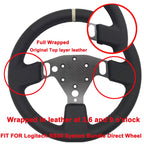 Latest Dual Perforated Leather Grip For Logitech G RS50 System; lightweight Real Carbon Fiber Compatible with Logitech G RS On Xbox Series X/S PS4/PS5 PC Wheel Hub (13 inch-Dual Perforated Leather)