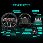 Flashfire Suzuka 900R racing wheel set with Clutch pedals and H-shifter for PC, PS3, PS4, Xbox 360, XBOX ONE and Nintendo Switch